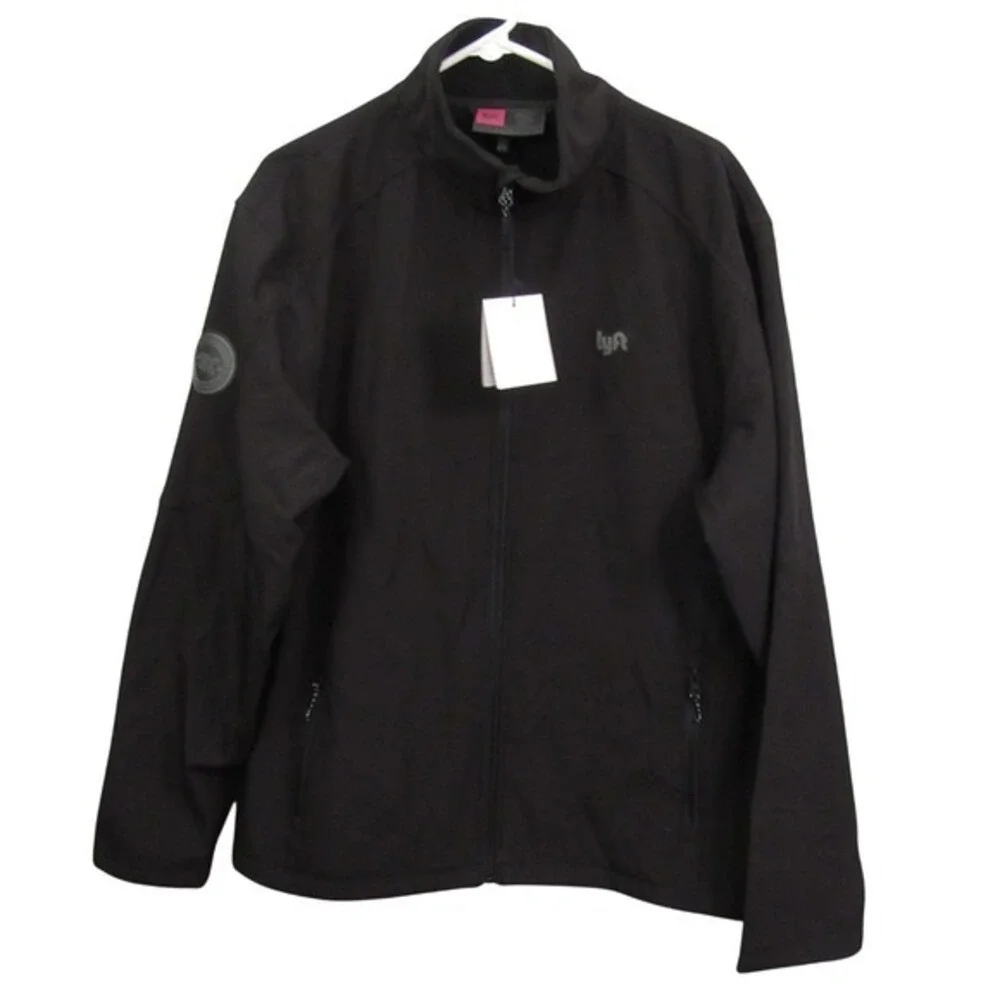 Lyft Mens 1K Driver Softshell Jacket‎ 2XL Black Full Zip Fleece Pocket